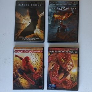 Batman and Spider-Man DVD Set - Black, Red, and Orange